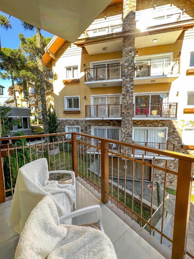 Apto Moderno Com Lareira, Piscina Aquecida E Infra Completo Em Gramado Exterior foto